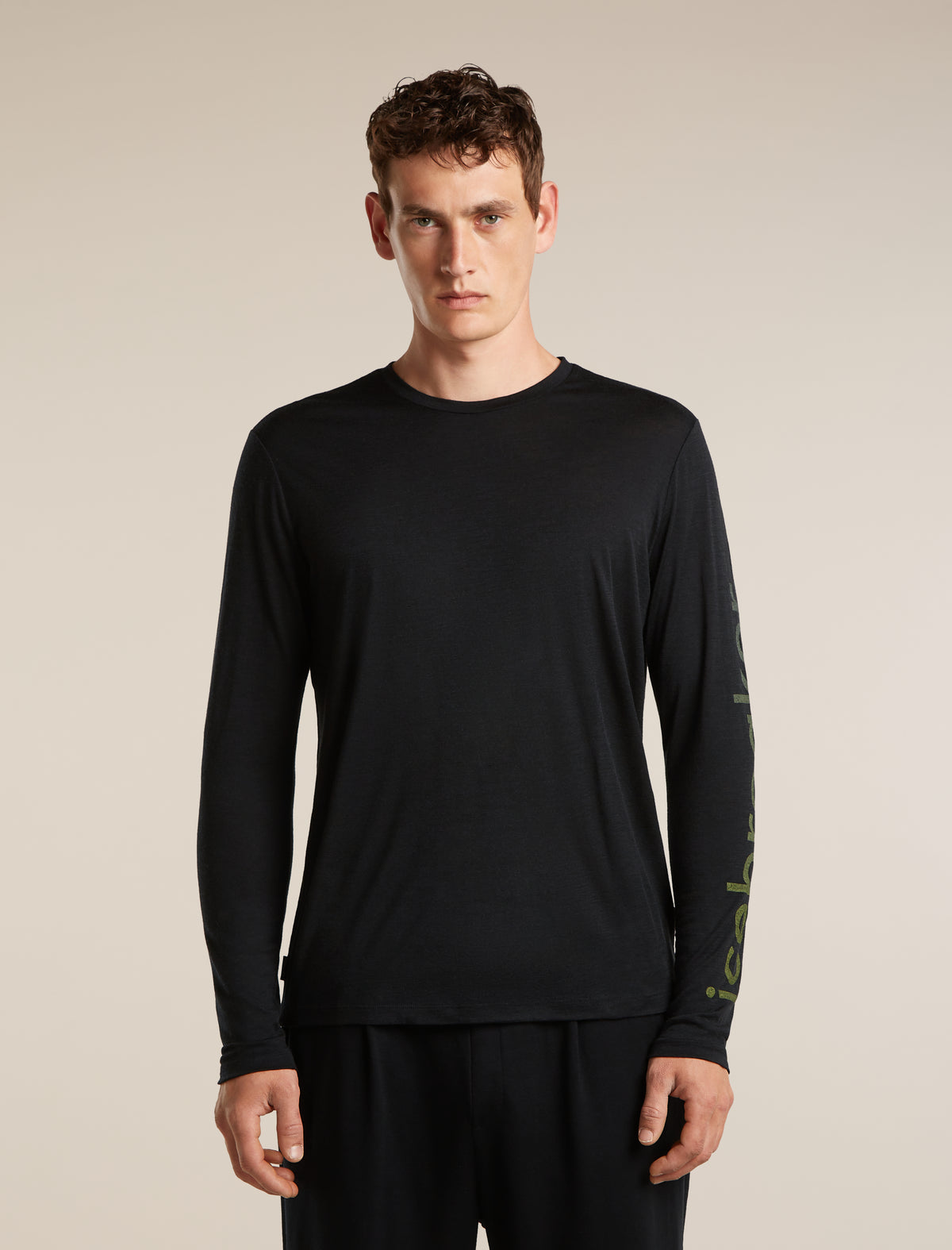 Men's Merino 150 Tech Lite Long Sleeve Tee IB Vertical Black - 1