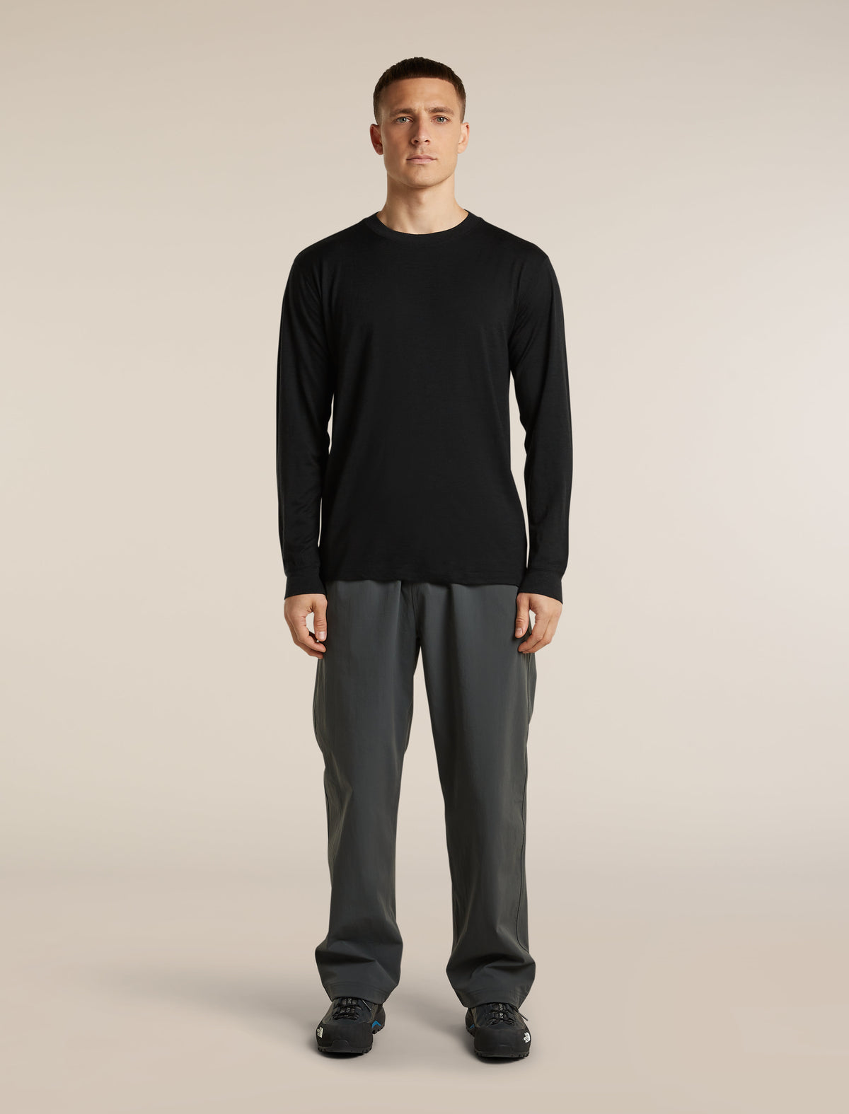 Men's Merino 150 Tech Lite Long Sleeve Relaxed Tee Black - 3