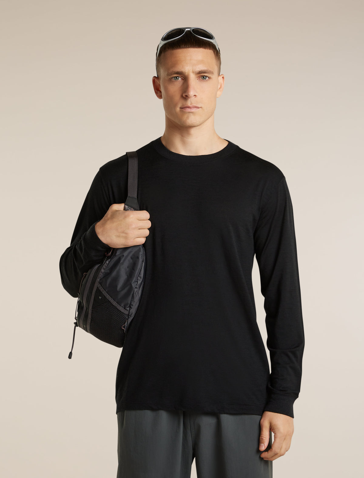 Men's Merino 150 Tech Lite Long Sleeve Relaxed Tee Black - 5