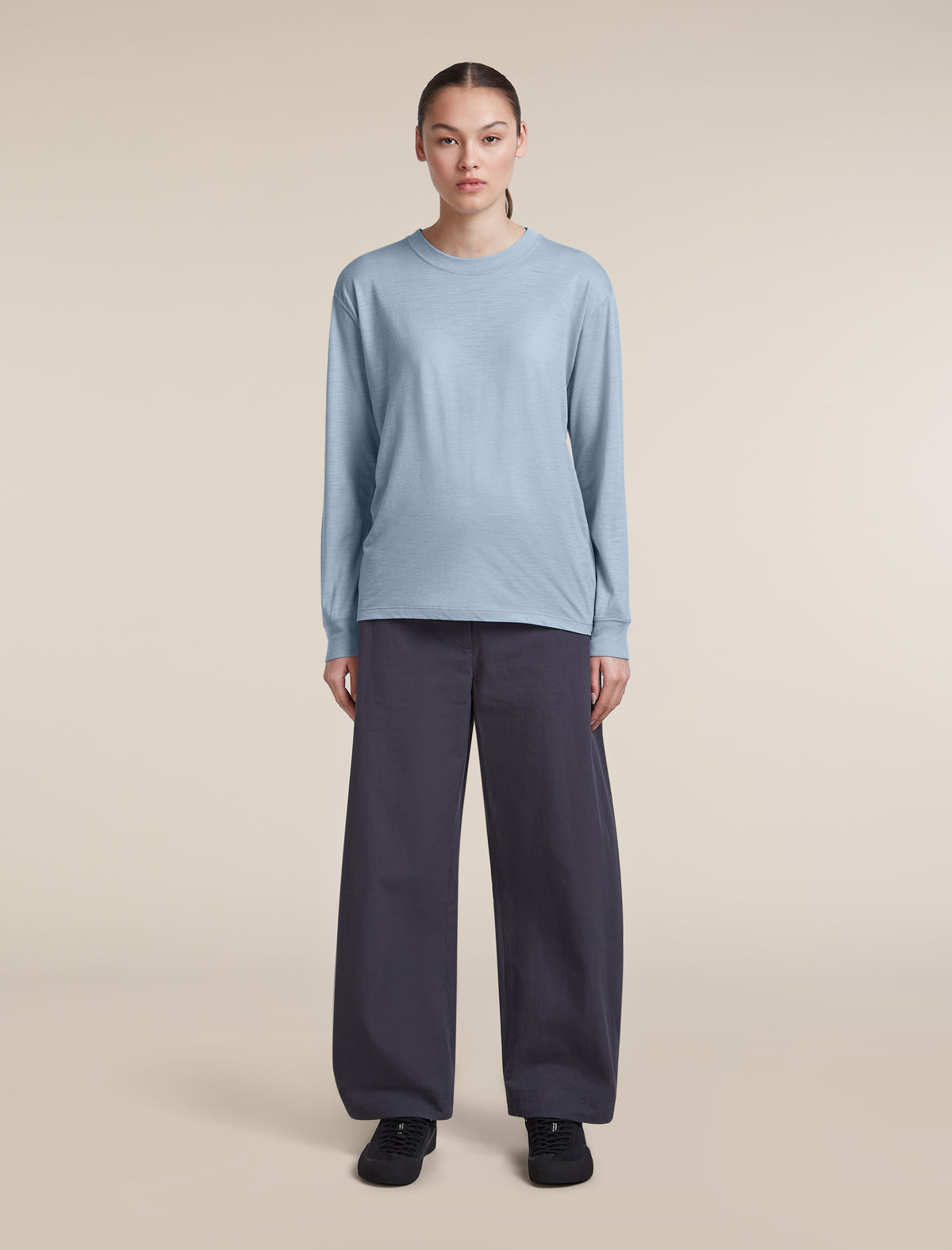 Women's Merino 150 Tech Lite Long Sleeve Relaxed Tee Zinc Blue - 3