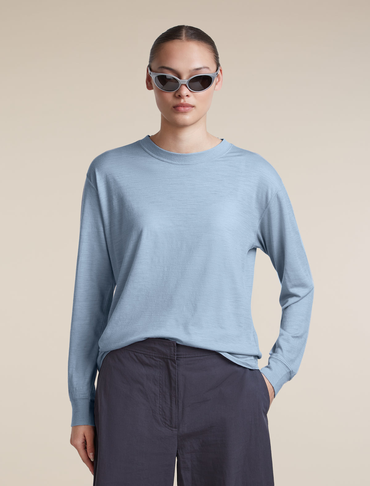 Women's Merino 150 Tech Lite Long Sleeve Relaxed Tee Zinc Blue - 5