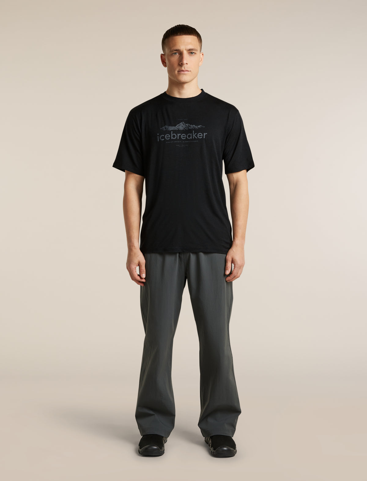 Men's Merino 150 Tech Lite Short Sleeve Relaxed Tee icebreaker Heritage Black - 3