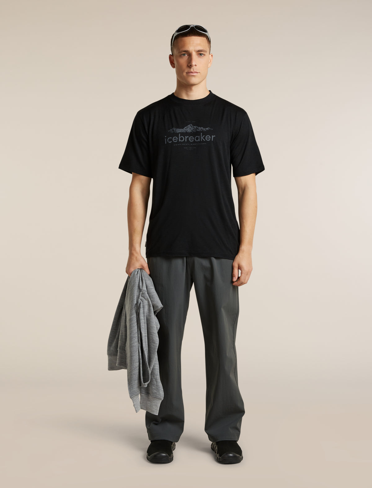 Men's Merino 150 Tech Lite Short Sleeve Relaxed Tee icebreaker Heritage Black - 4