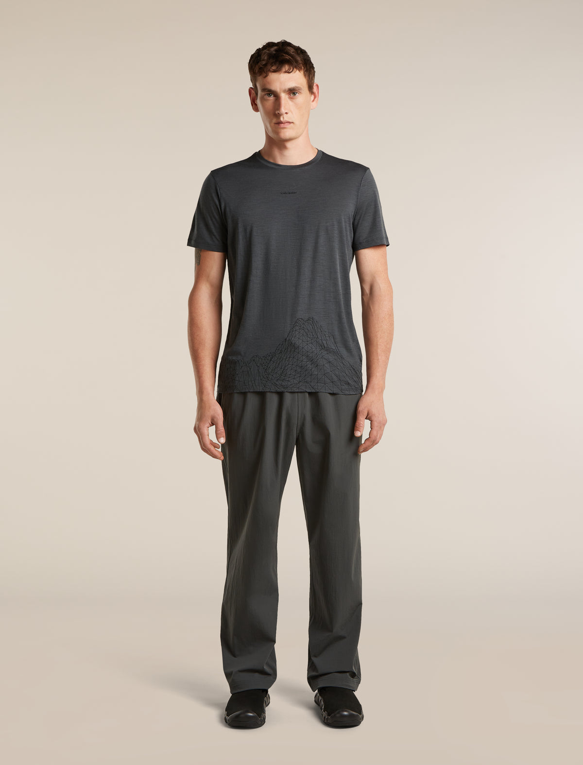 Men's Merino 150 Tech Lite Short Sleeve Tee 3D Mapping Obsidian - 3