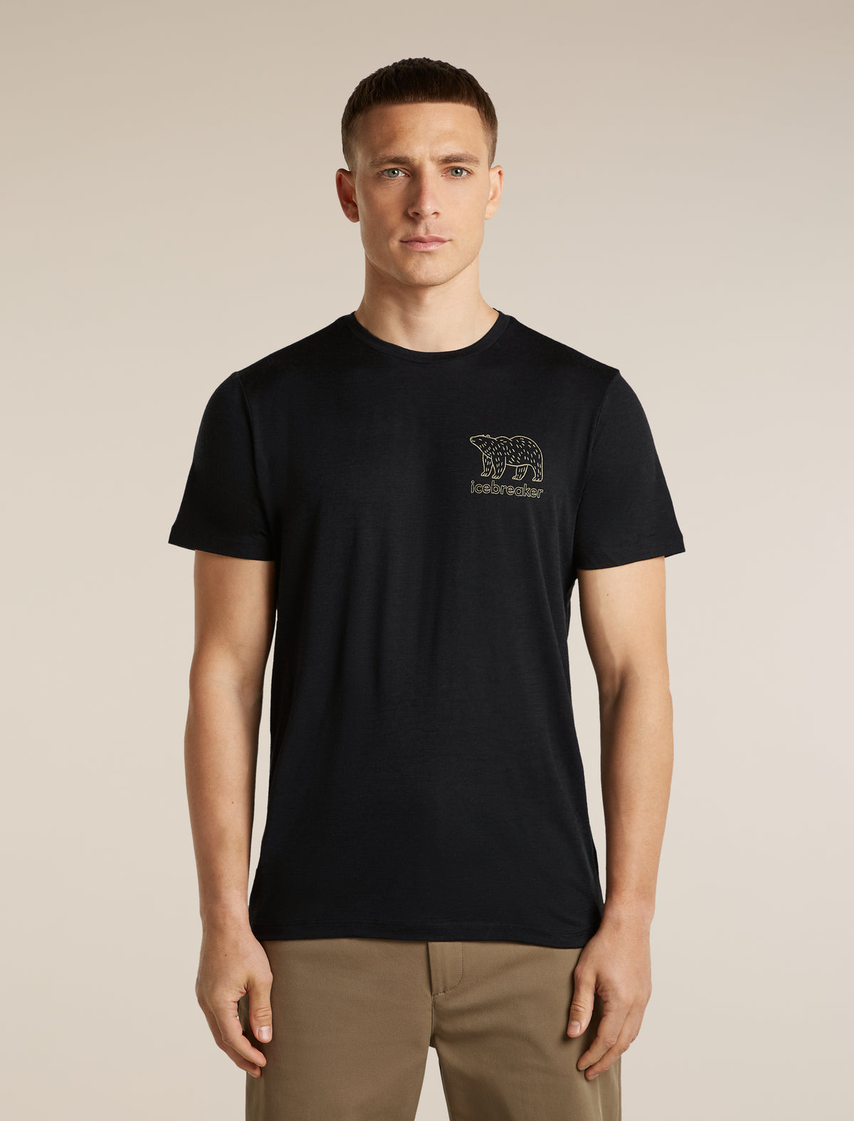 Men's Merino 150 Tech Lite Short Sleeve Tee Forest Footsteps Black - 1