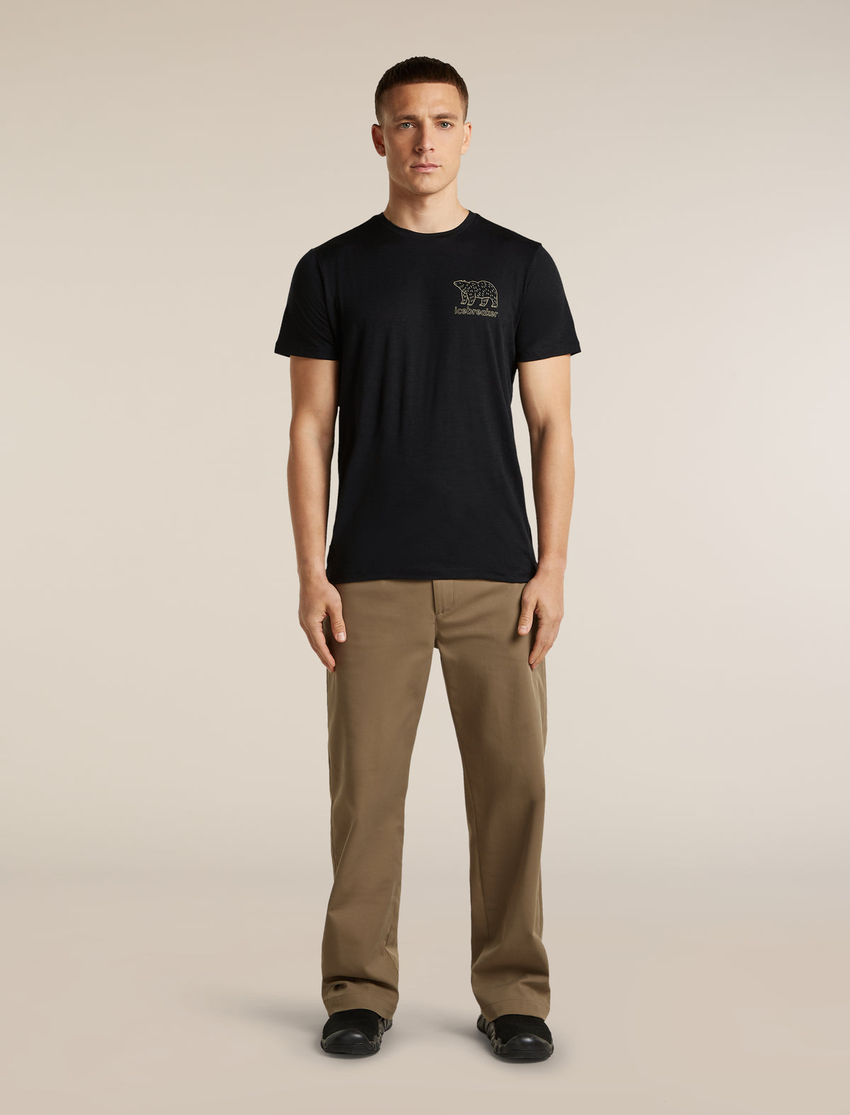 Men's Merino 150 Tech Lite Short Sleeve Tee Forest Footsteps Black - 3