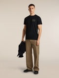 Men's Merino 150 Tech Lite Short Sleeve Tee Forest Footsteps Black - 4