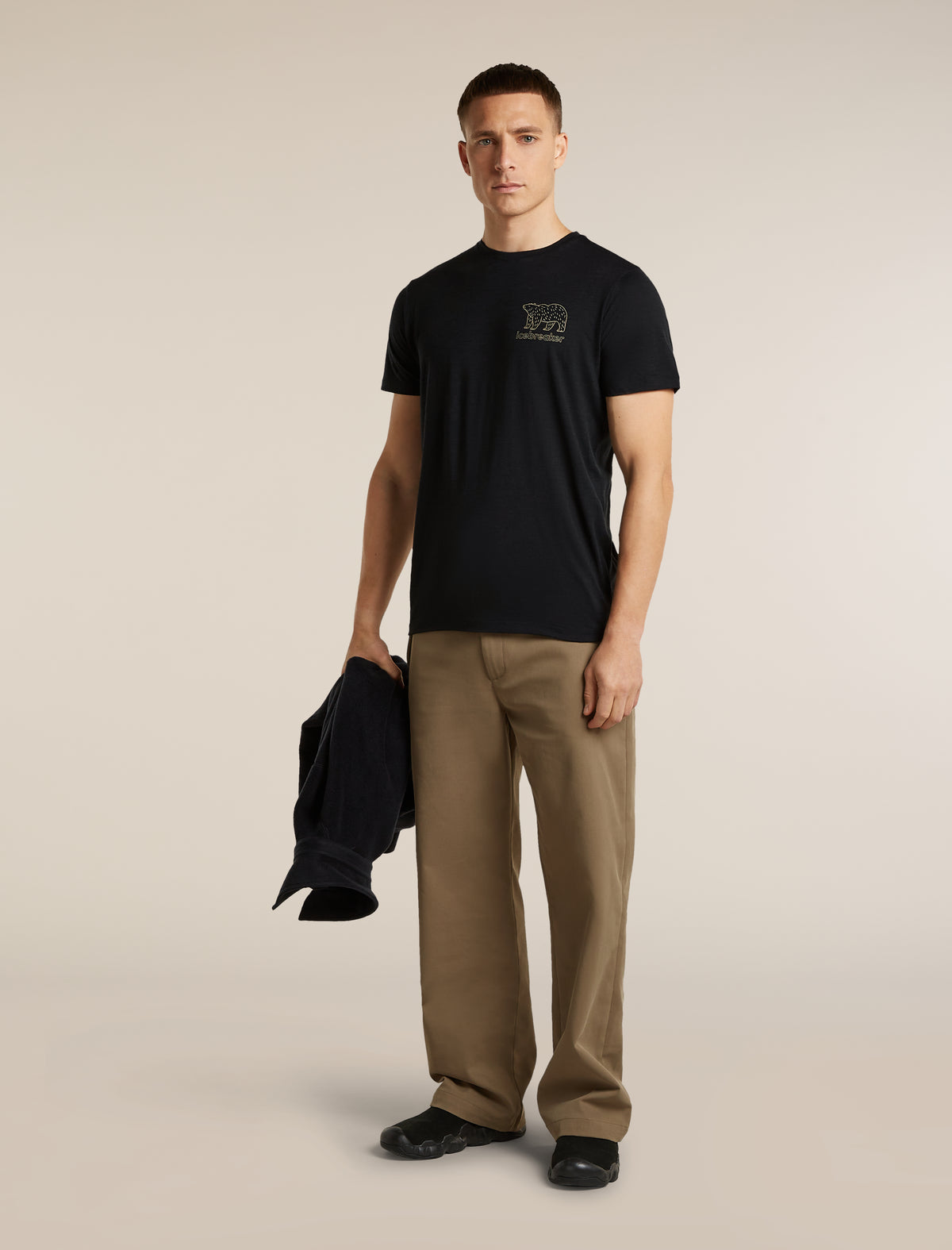 Men's Merino 150 Tech Lite Short Sleeve Tee Forest Footsteps Black - 4