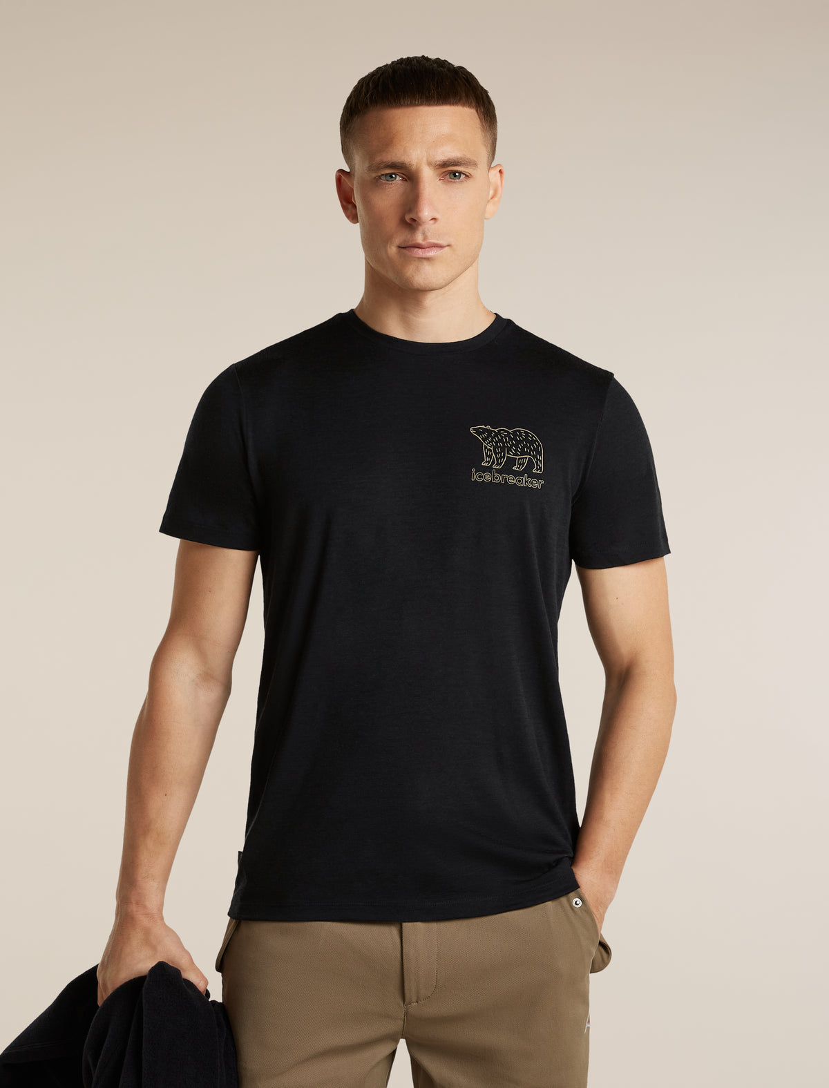 Men's Merino 150 Tech Lite Short Sleeve Tee Forest Footsteps Black - 5