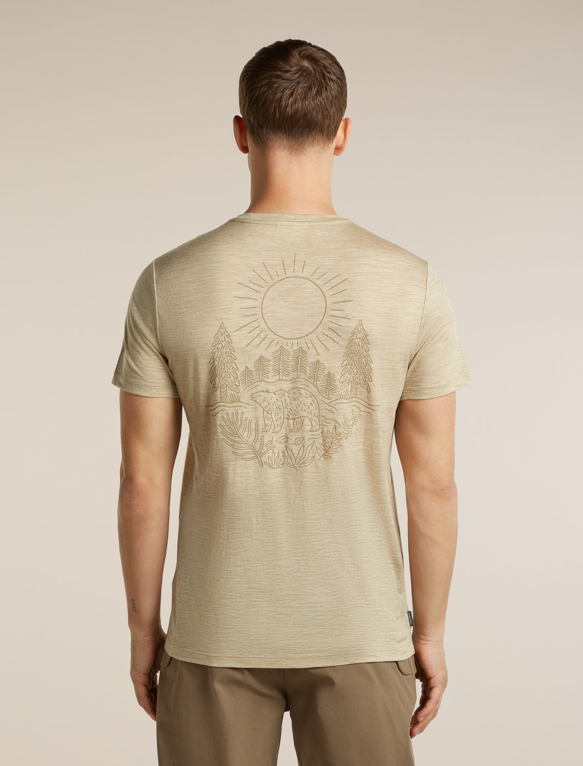 Men's Merino 150 Tech Lite Short Sleeve Tee Forest Footsteps Bay Heather - 2