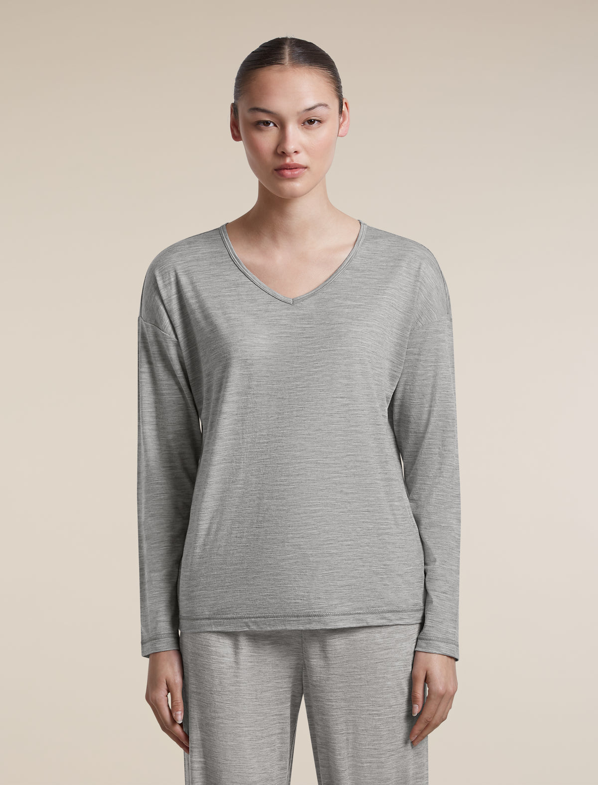 Women's Merino 150 Lodge Long Sleeve Tee Metro Heather - 1
