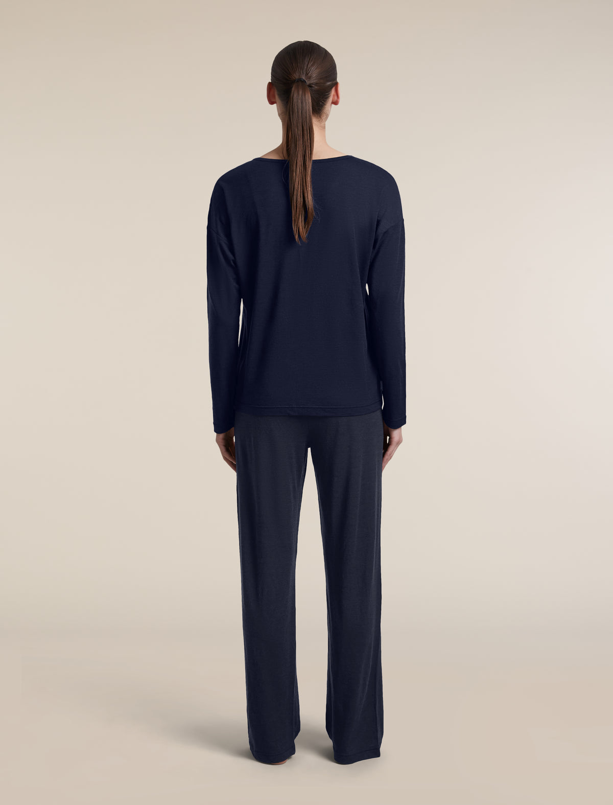 Women's Merino 150 Lodge Long Sleeve Tee Midnight Navy - 5