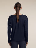 Women's Merino 150 Lodge Long Sleeve Tee Midnight Navy - 2