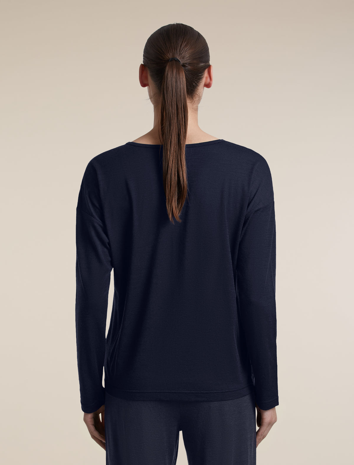 Women's Merino 150 Lodge Long Sleeve Tee Midnight Navy - 2