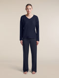 Women's Merino 150 Lodge Long Sleeve Tee Midnight Navy - 3