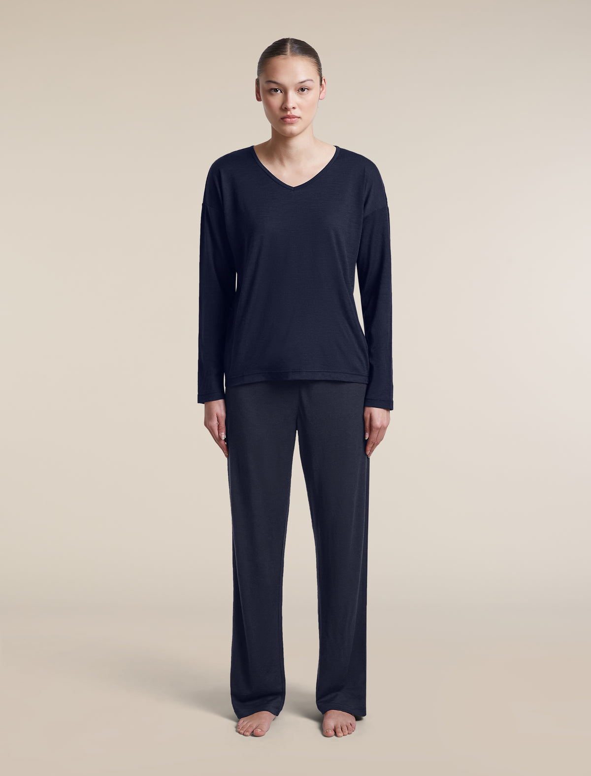 Women's Merino 150 Lodge Long Sleeve Tee Midnight Navy - 3