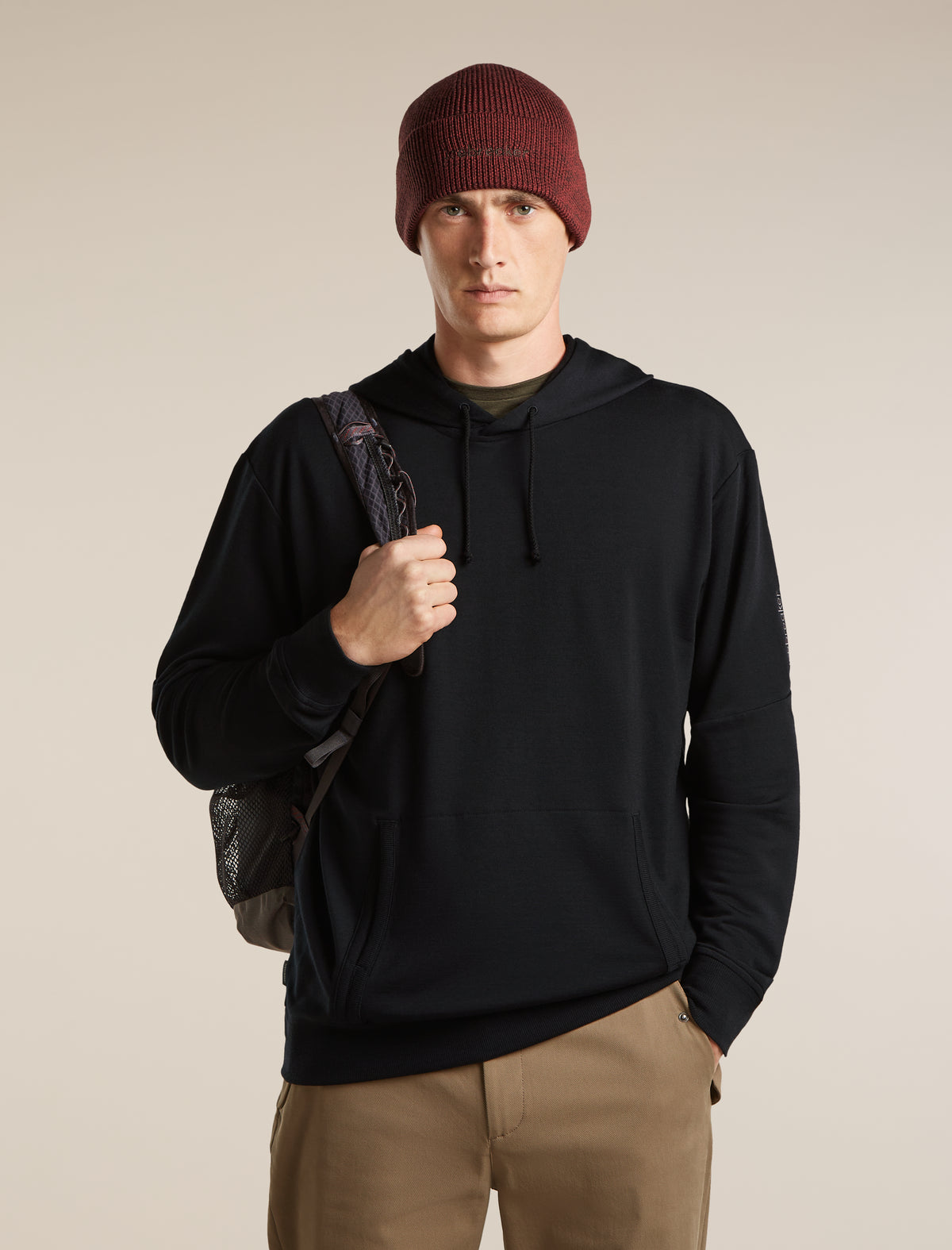 Men's Merino Blend 150 Drift Long Sleeve Hoodie Black - 5