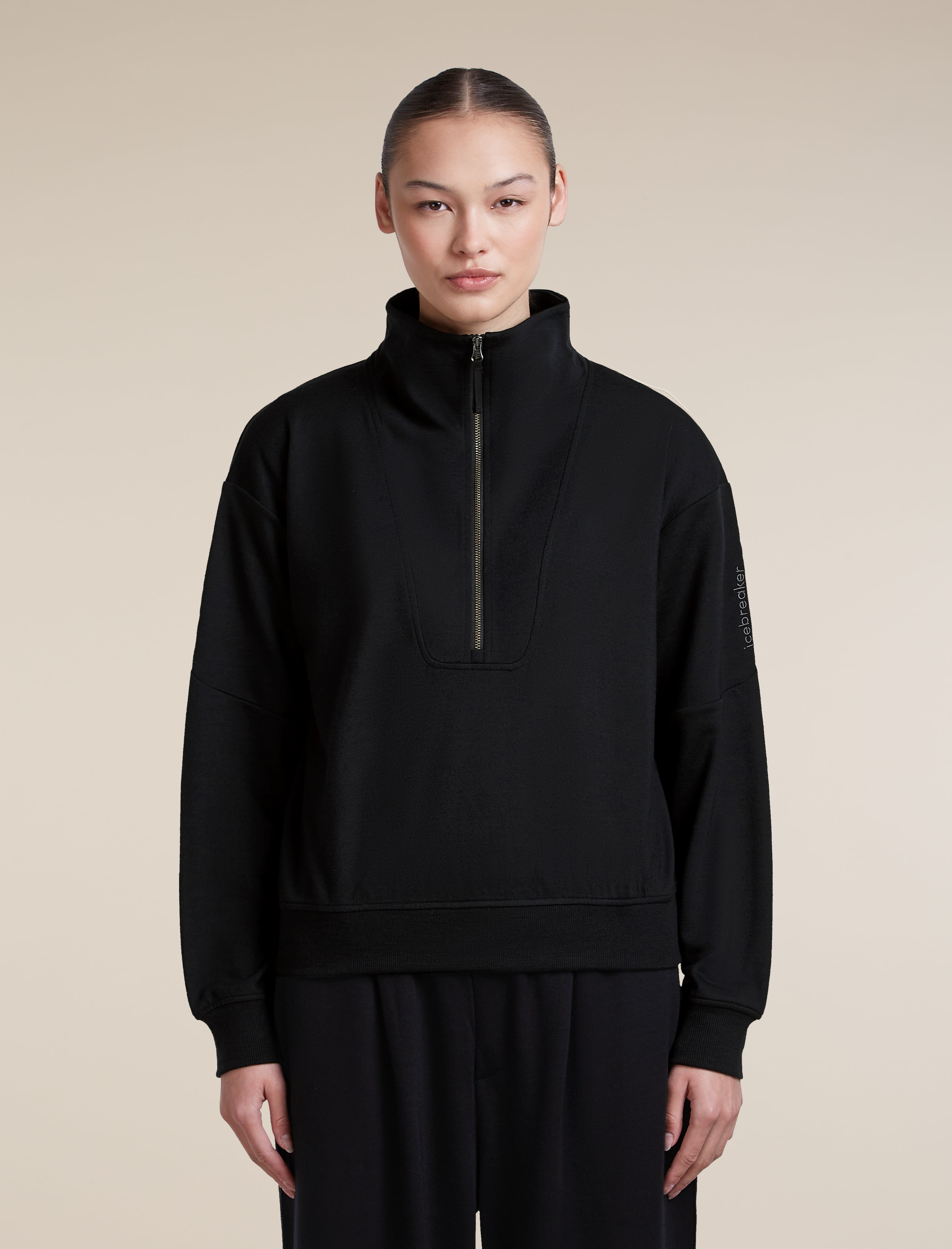 Women's Merino Blend 150 Drift Long Sleeve Half Zip | icebreaker Black