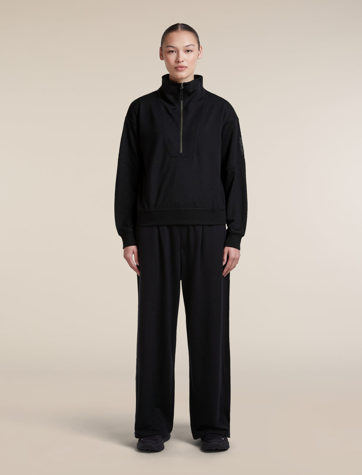 Women's Merino Blend 150 Drift Long Sleeve Half Zip Black - 3