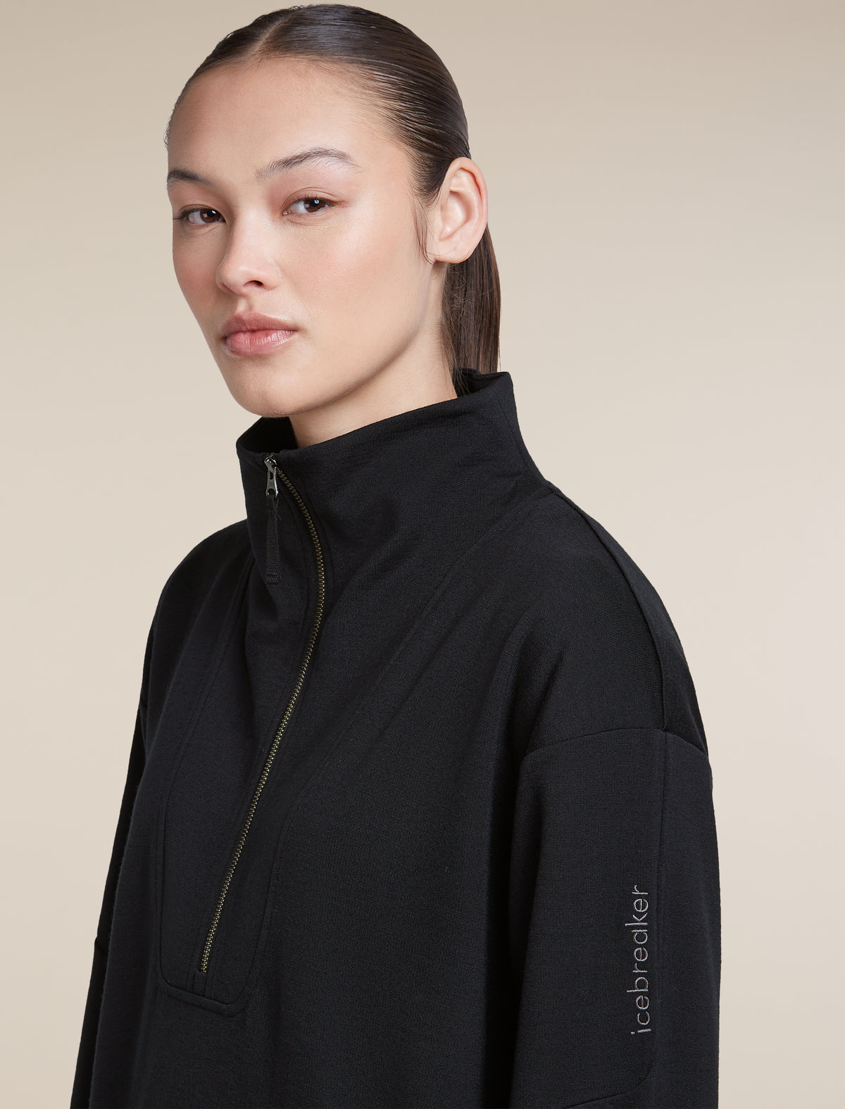 Women's Merino Blend 150 Drift Long Sleeve Half Zip Black - 6