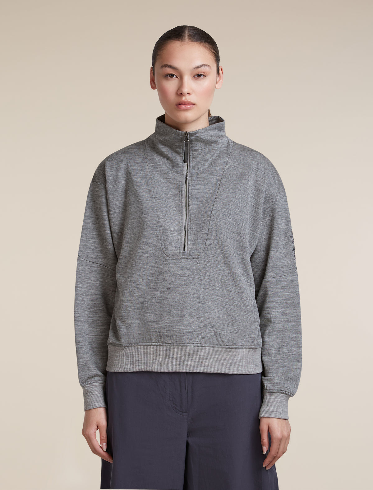 Women's Merino Blend 150 Drift Long Sleeve Half Zip Metro Heather - 1