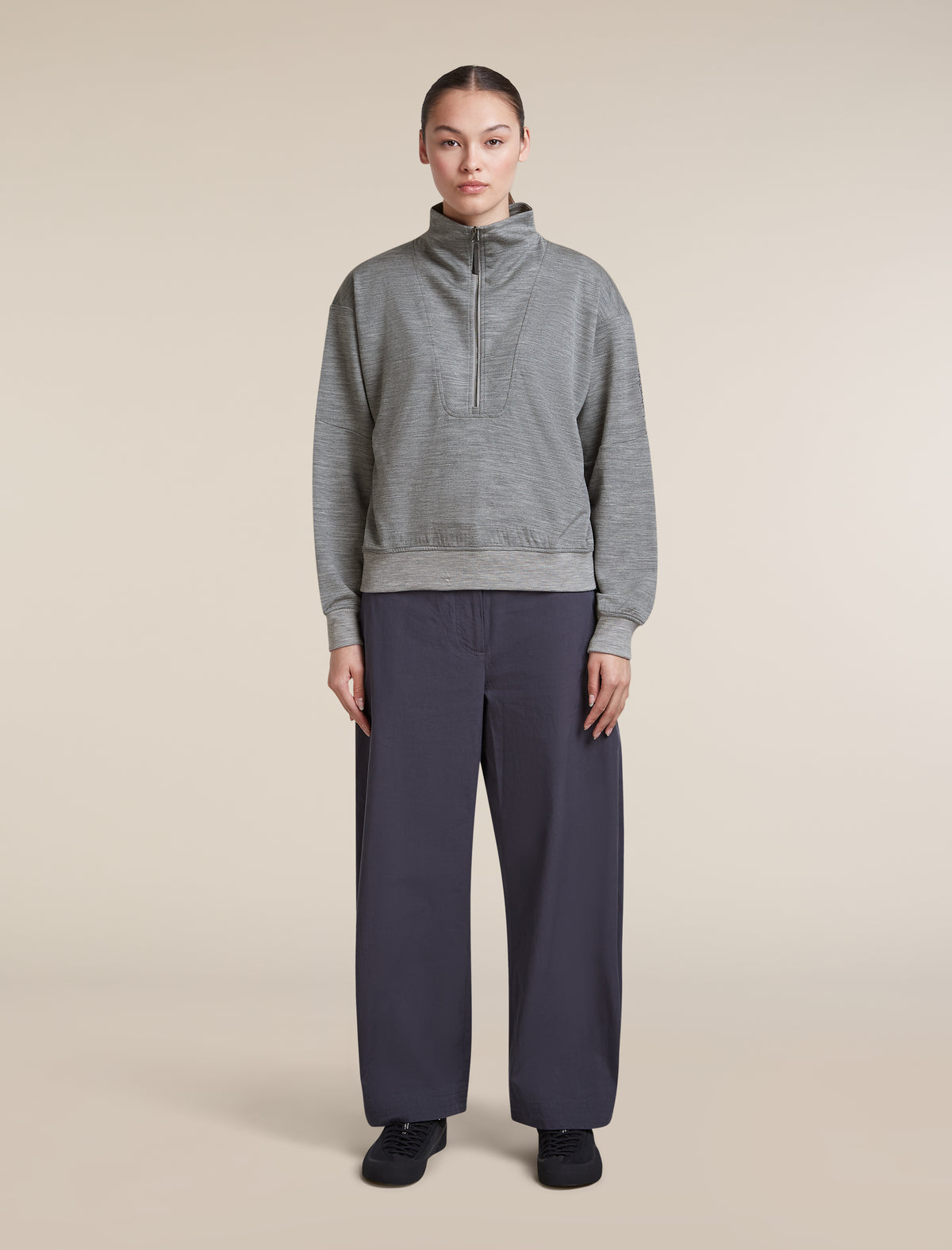 Women's Merino Blend 150 Drift Long Sleeve Half Zip Metro Heather - 3