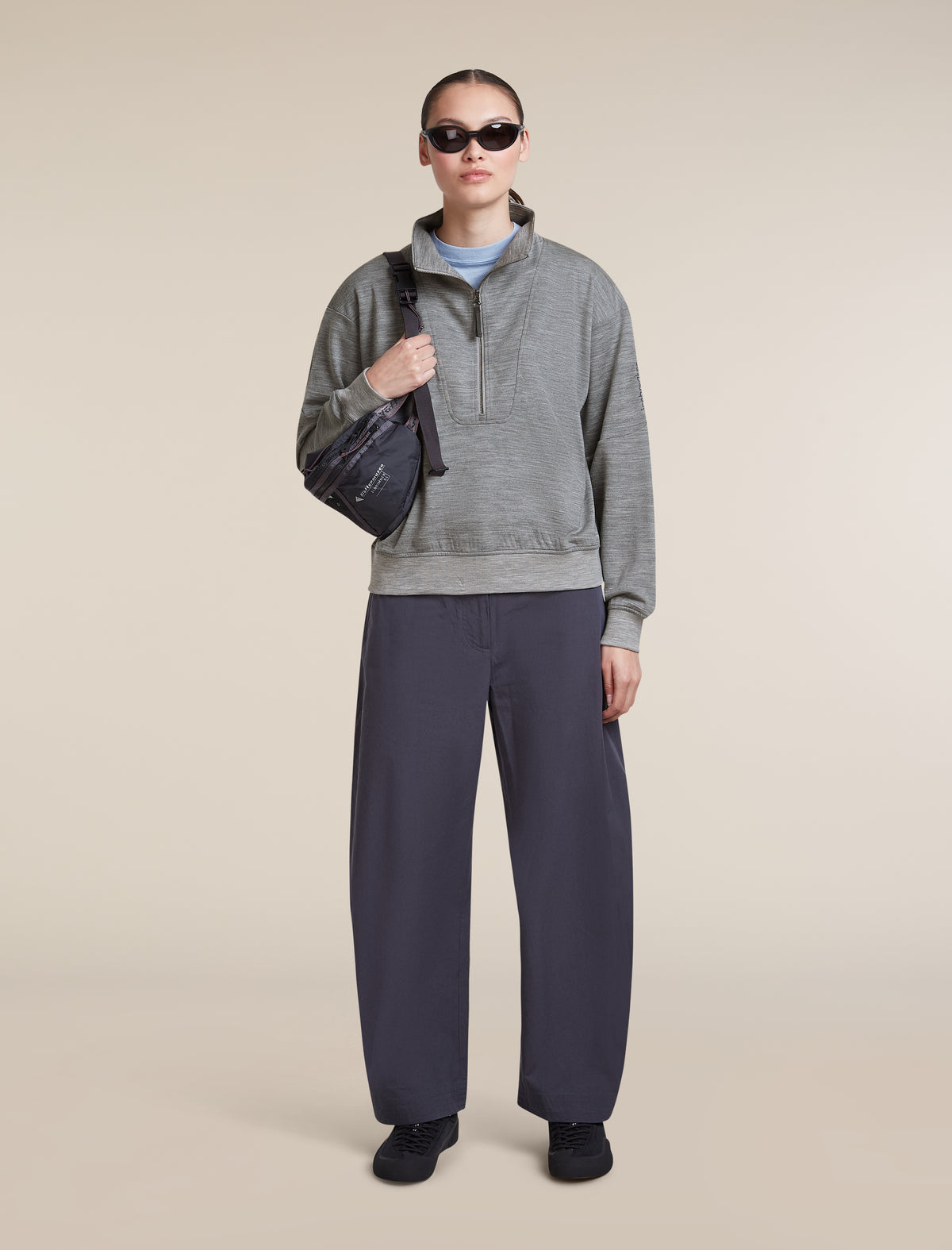 Women's Merino Blend 150 Drift Long Sleeve Half Zip Metro Heather - 4