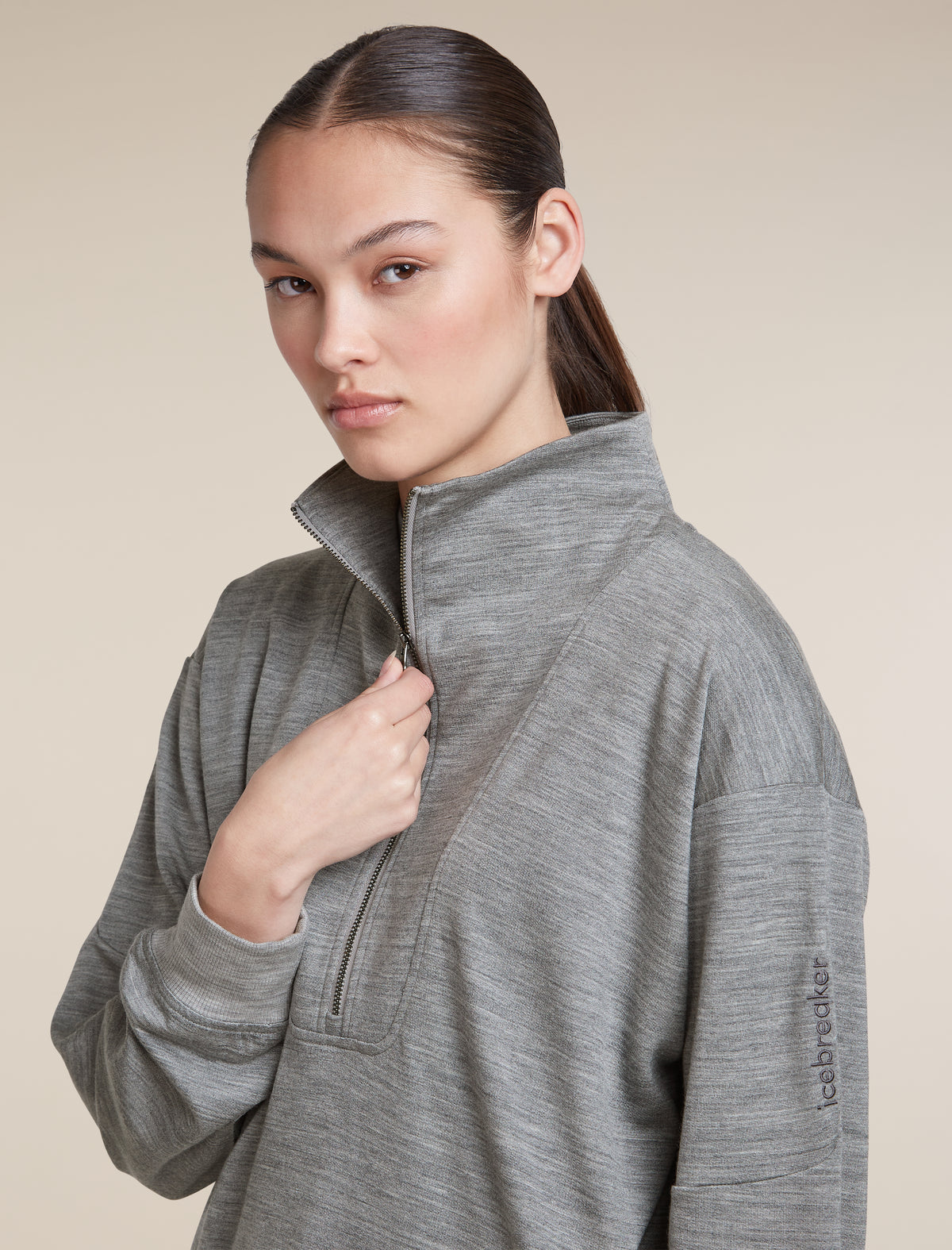 Women's Merino Blend 150 Drift Long Sleeve Half Zip Metro Heather - 6