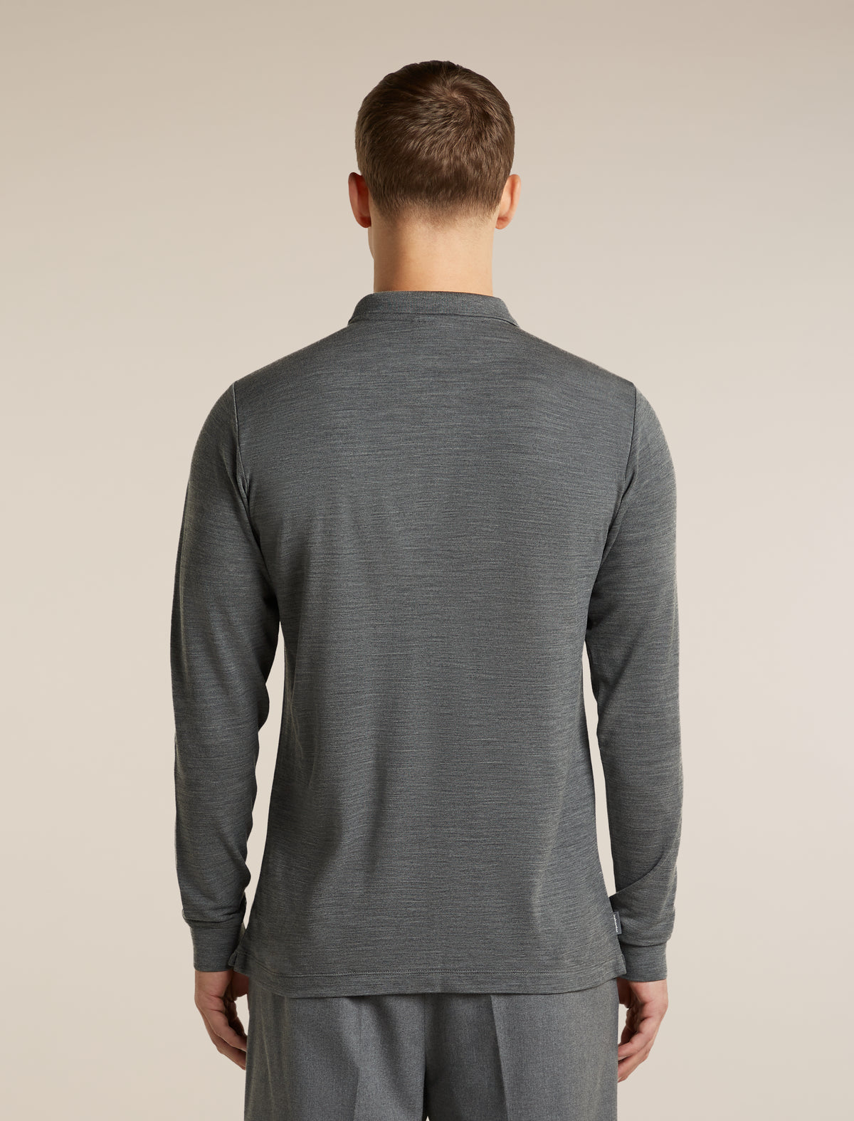 Men's 15.5 MerinoFine™ Pique Long Sleeve Polo Gritstone Heather - 2