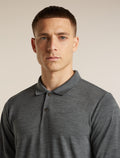 Men's 15.5 MerinoFine™ Pique Long Sleeve Polo Gritstone Heather - 6