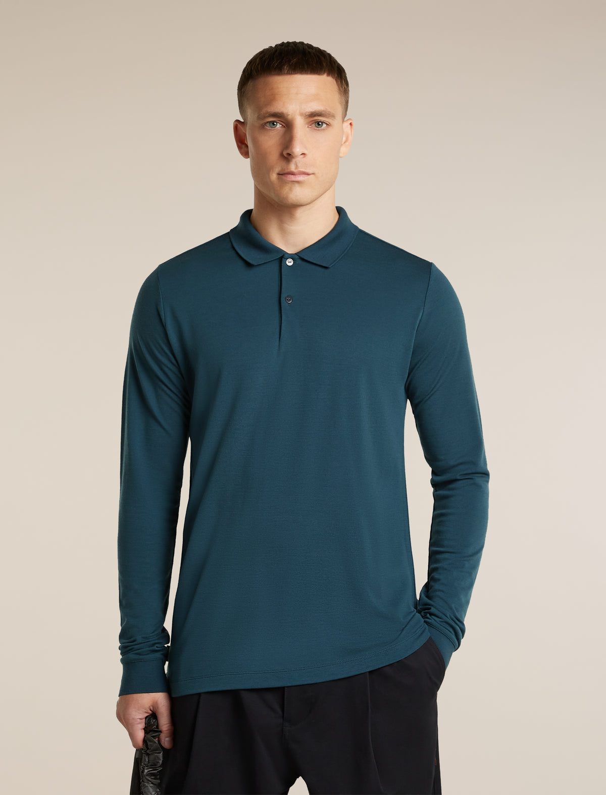 Men's 15.5 MerinoFine™ Pique Long Sleeve Polo Abyss - 5