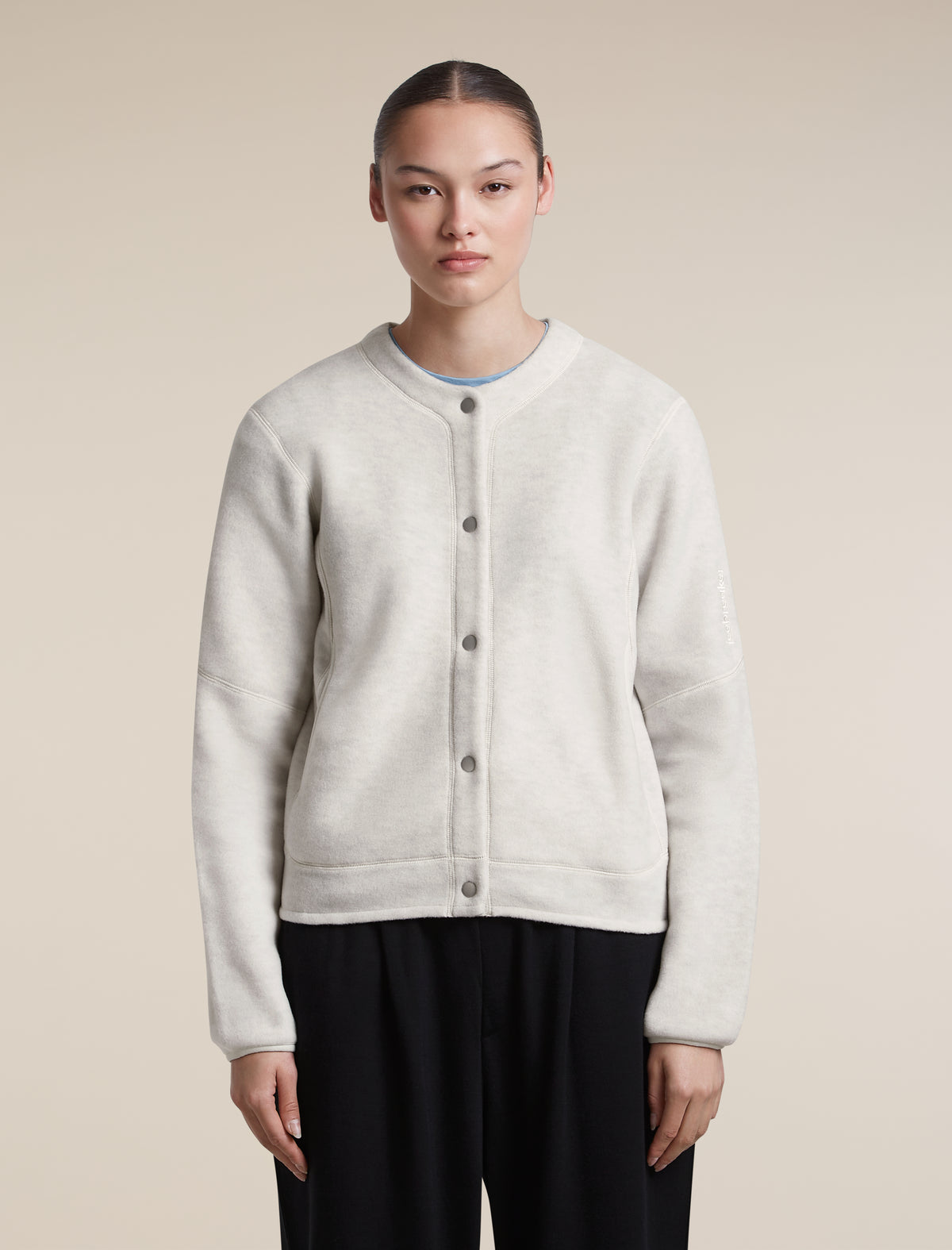 Women's Merino Blend 800 RealFleece™ Classic Pile Cardigan Ecru Heather - 1