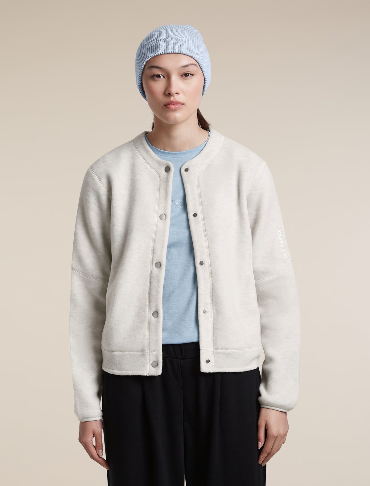 icebreaker Women's Merino Blend 800 RealFleece™ Classic Pile Cardigan Ecru Heather Women - 5