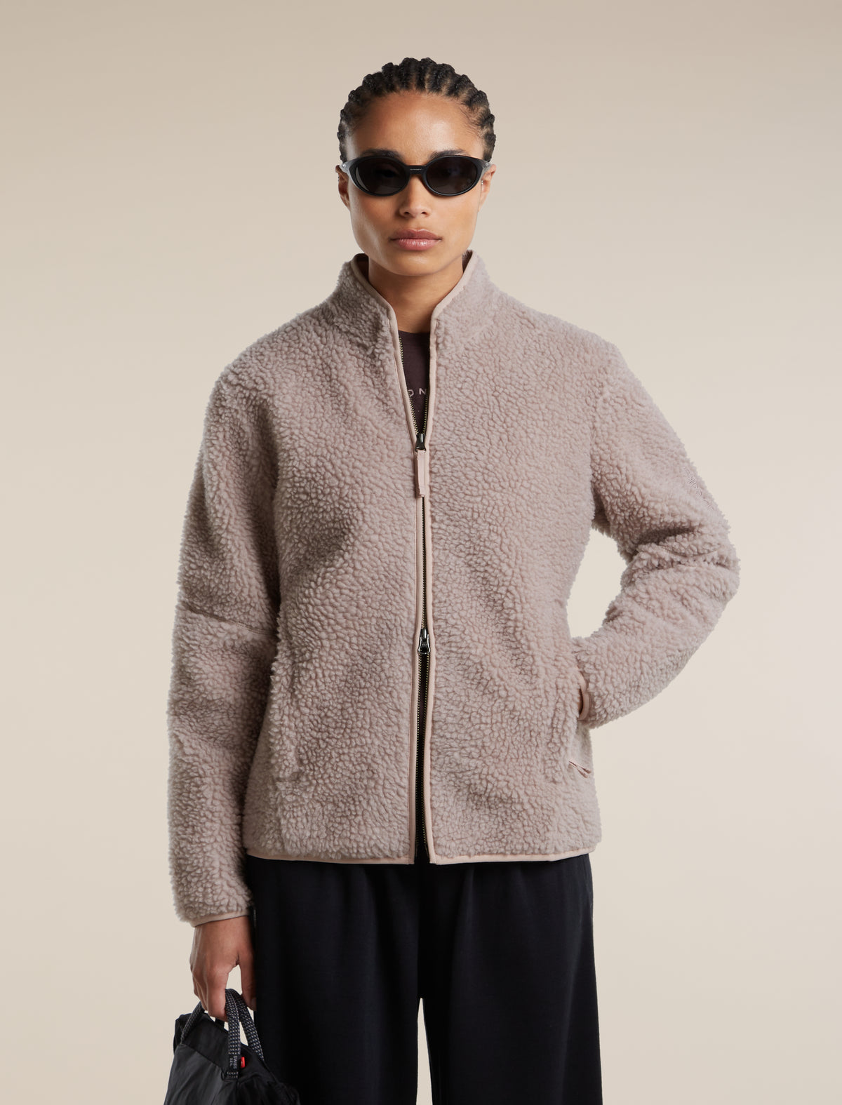 Women's Merino Blend 960 RealFleece™ High Pile Long Sleeve Zip Pink Quartz Heather - 5
