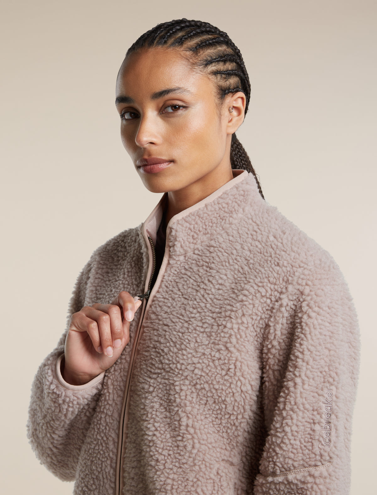 Women's Merino Blend 960 RealFleece™ High Pile Long Sleeve Zip Pink Quartz Heather - 6