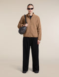 Women's Merino Blend 960 RealFleece™ High Pile Long Sleeve Zip Bay Heather/Cumin - 4