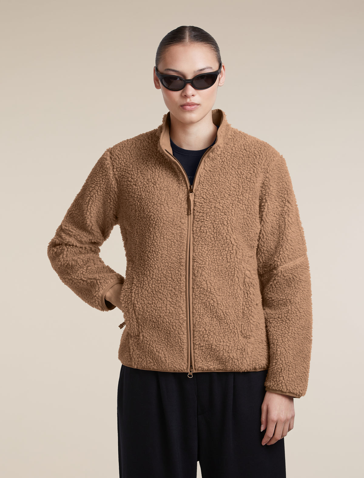Women's Merino Blend 960 RealFleece™ High Pile Long Sleeve Zip Bay Heather/Cumin - 5