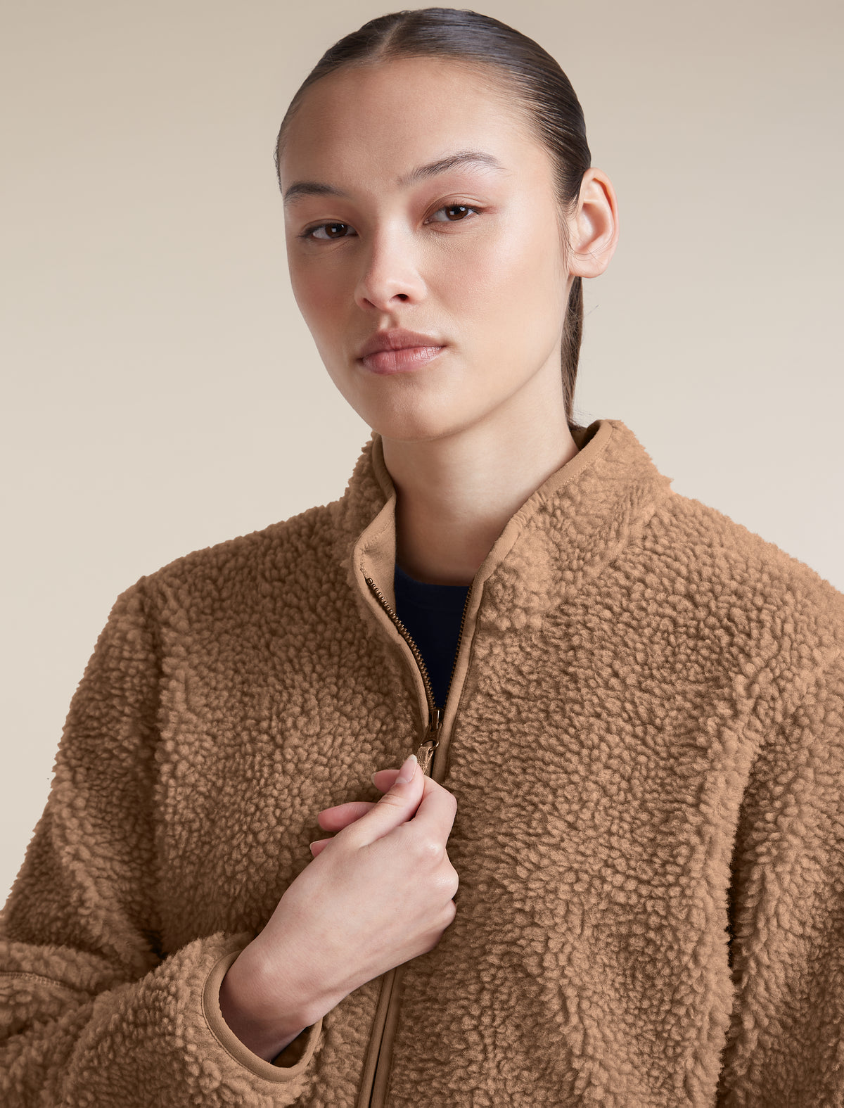 Women's Merino Blend 960 RealFleece™ High Pile Long Sleeve Zip Bay Heather/Cumin - 6