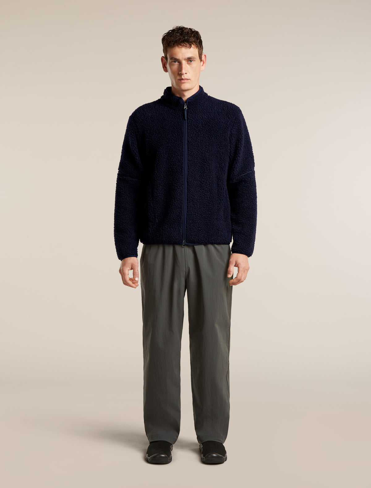 Men's Merino Blend 960 RealFleece™ High Pile Long Sleeve Zip Midnight Navy - 3