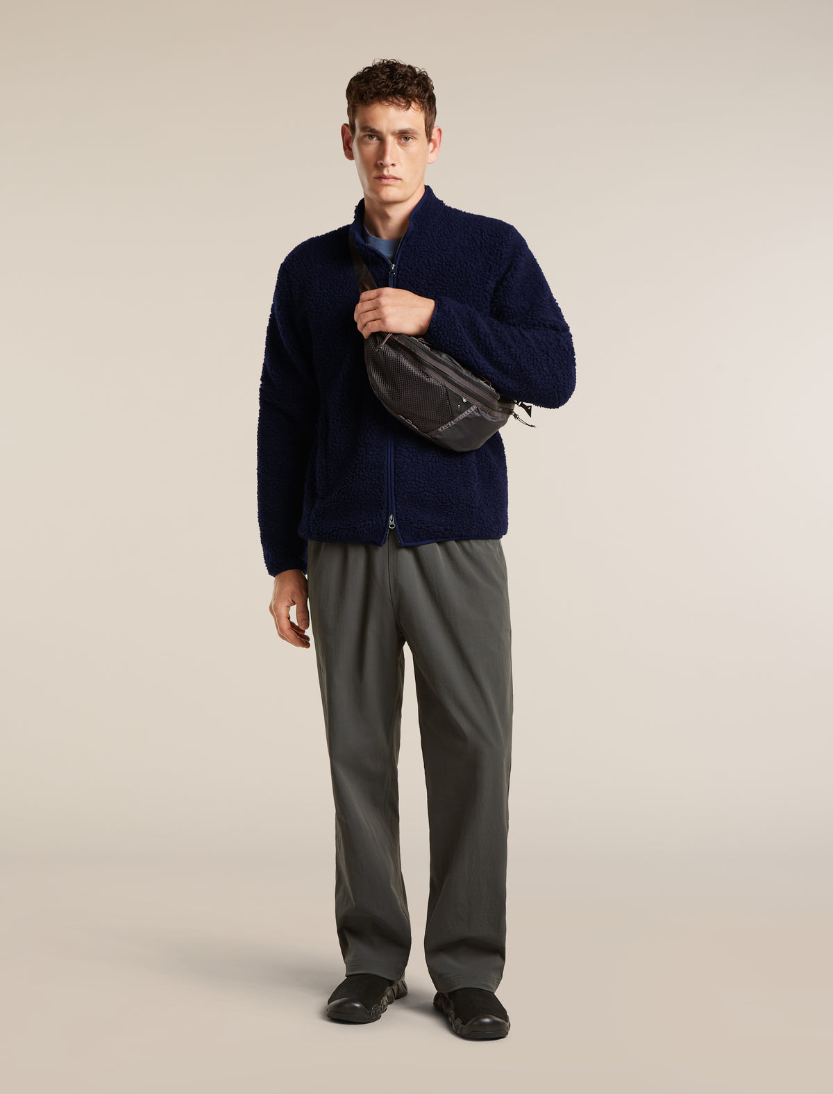 Men's Merino Blend 960 RealFleece™ High Pile Long Sleeve Zip Midnight Navy - 4