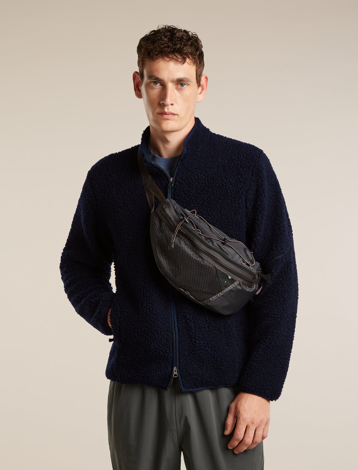 Men's Merino Blend 960 RealFleece™ High Pile Long Sleeve Zip Midnight Navy - 5
