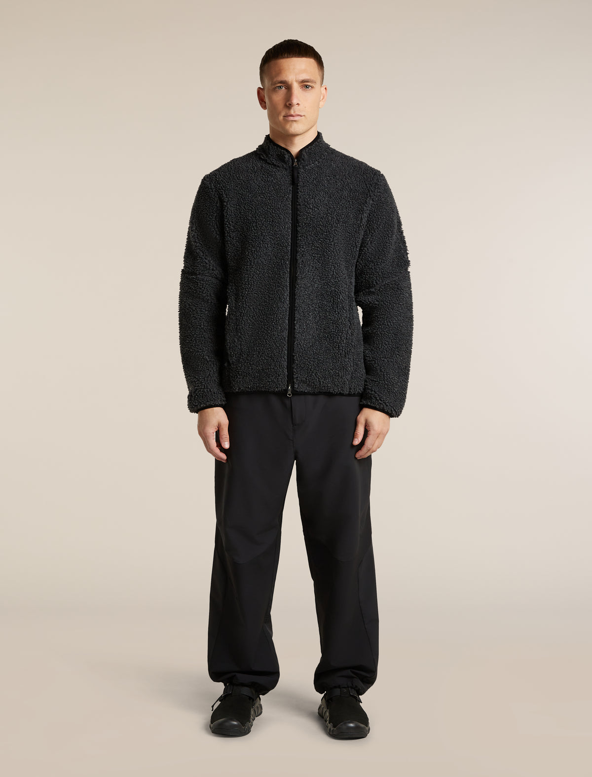 Men's Merino Blend 960 RealFleece™ High Pile Long Sleeve Zip Jet Heather/Black - 3