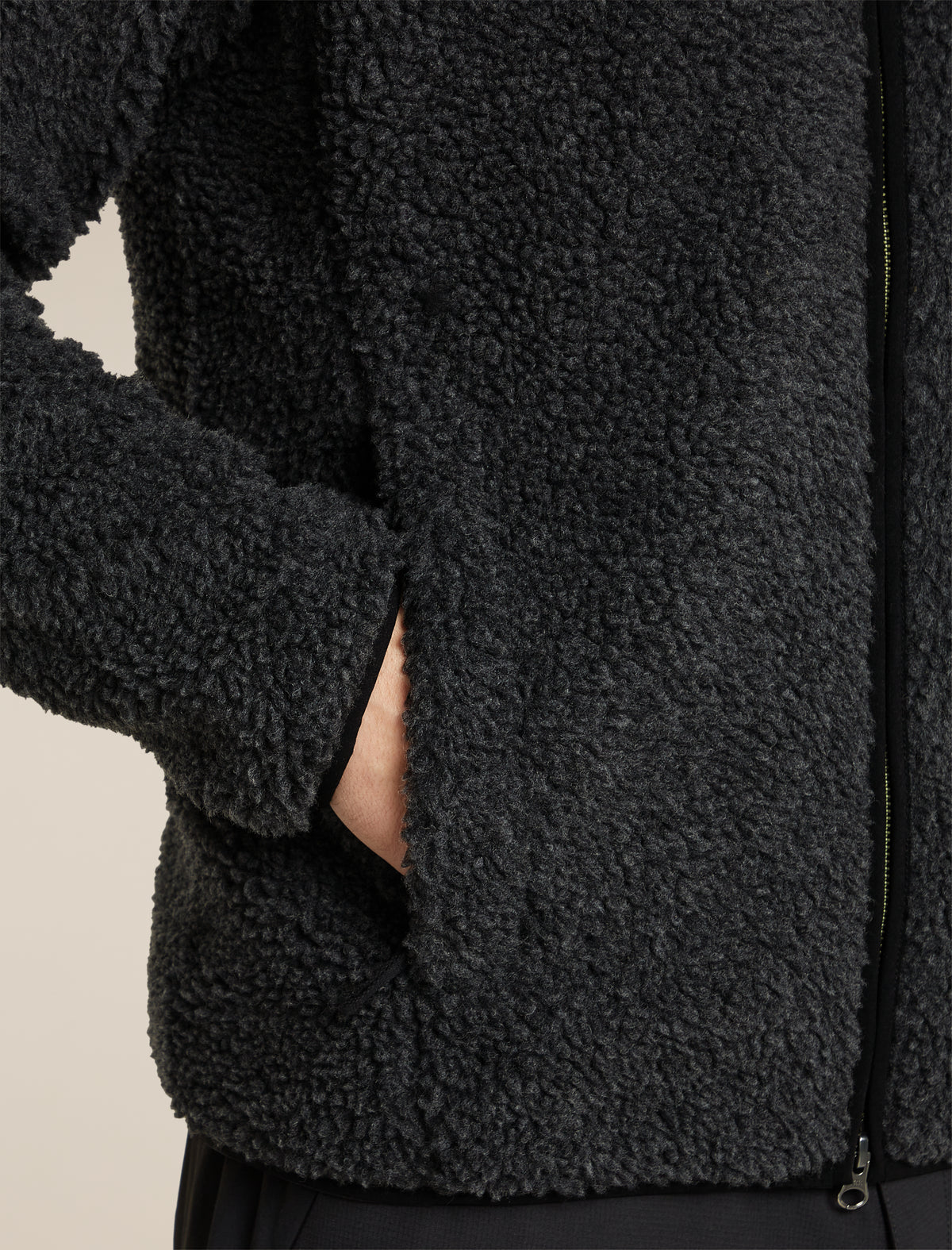 Men's Merino Blend 960 RealFleece™ High Pile Long Sleeve Zip Jet Heather/Black - 7