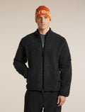 Men's Merino Blend 960 RealFleece™ High Pile Long Sleeve Zip Jet Heather/Black - 5
