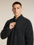 Men's Merino Blend 960 RealFleece™ High Pile Long Sleeve Zip Jet Heather/Black - 6