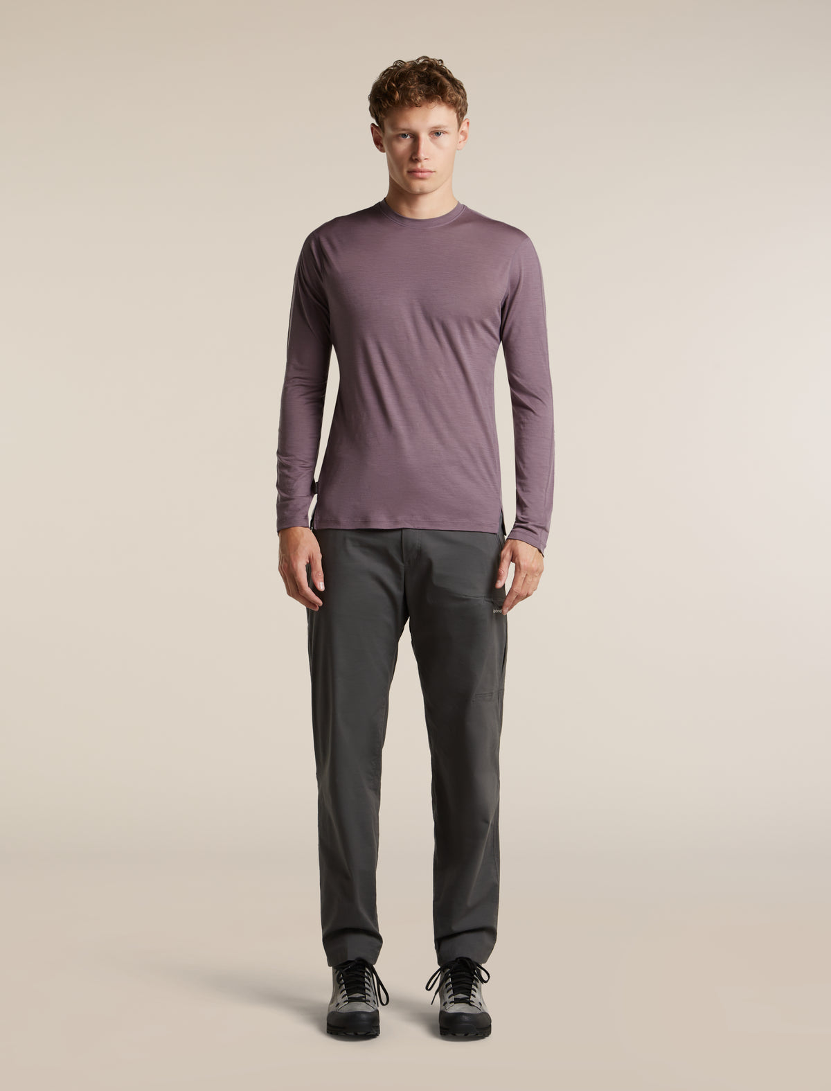 Men's 150 MerinoFine™ Ace Long Sleeve Tee Grey Plum - 3