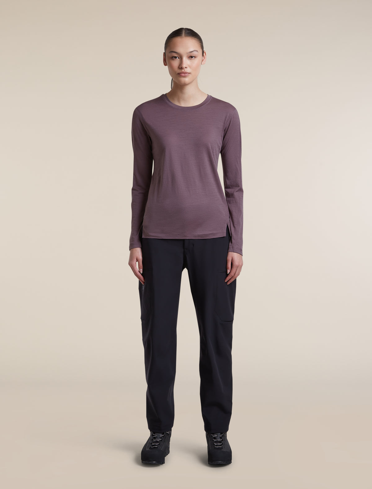 Women's 150 MerinoFine™ Ace Long Sleeve Tee Grey Plum - 3