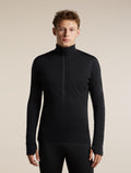 Men's Merino Blend 200 RealFleece™ Descender Long Sleeve Half Zip Black - 1