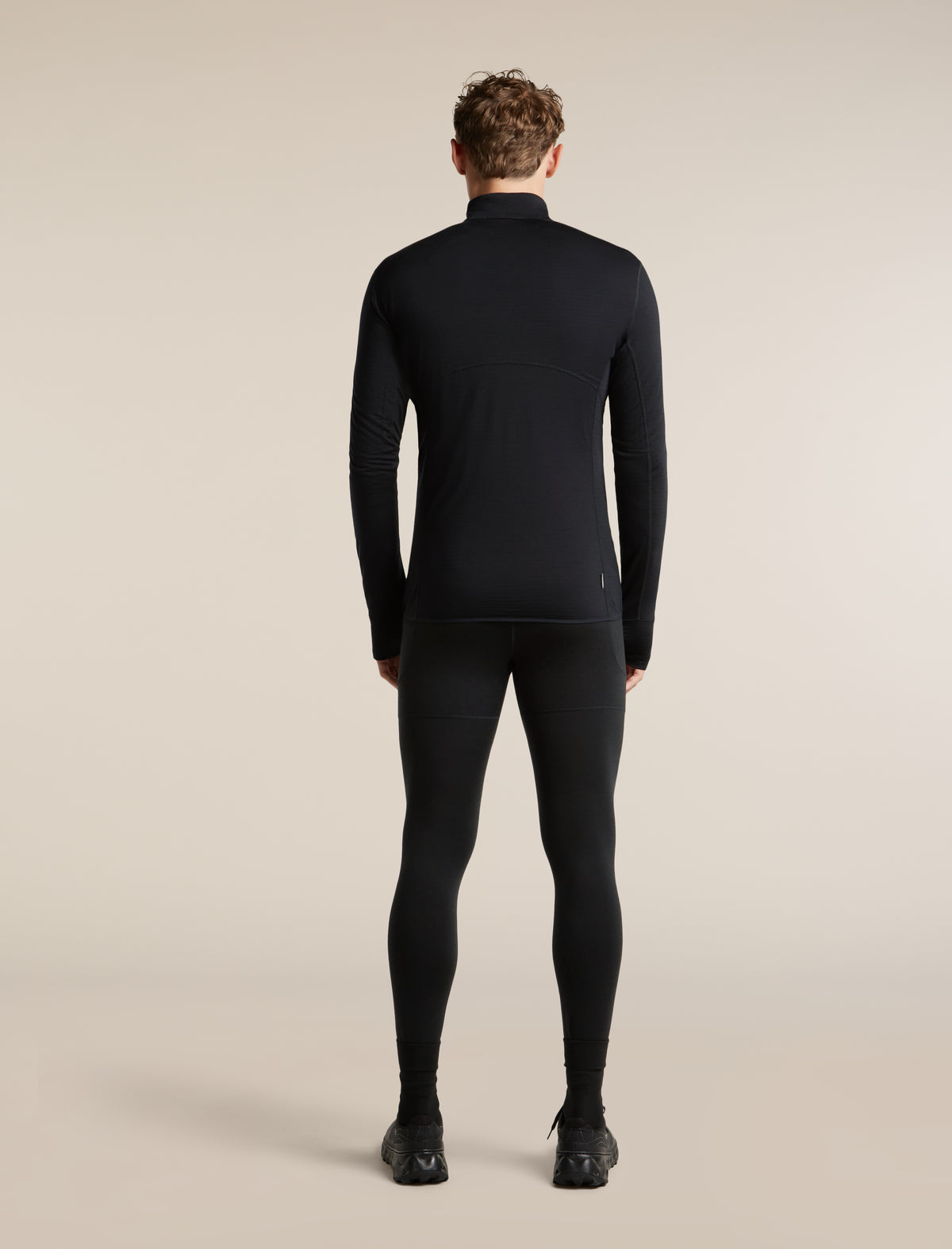 Men's Merino Blend 200 RealFleece™ Descender Long Sleeve Half Zip Black - 8