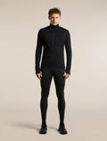 Men's Merino Blend 200 RealFleece™ Descender Long Sleeve Half Zip Black - 3